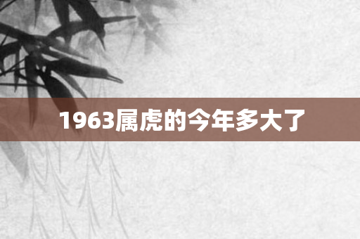 1963属虎的今年多大了