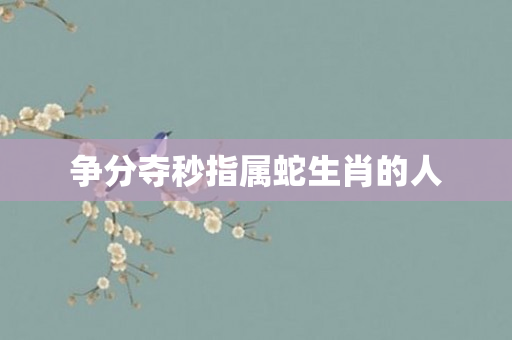 争分夺秒指属蛇生肖的人