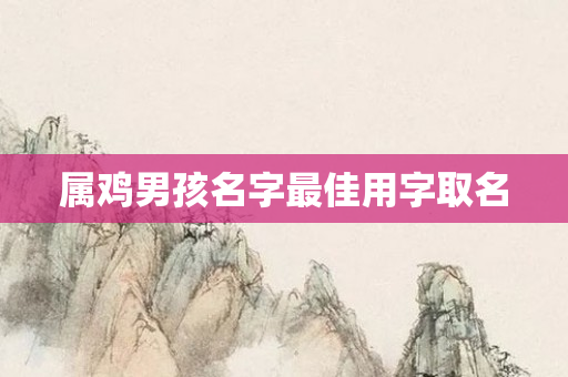 属鸡男孩名字更佳用字取名