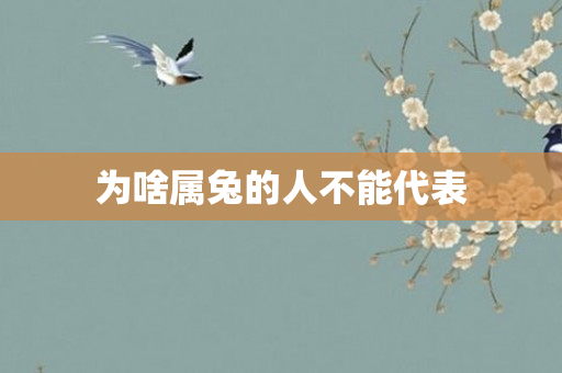 为啥属兔的人不能代表