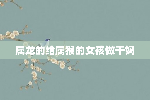 属龙的给属猴的女孩做干妈