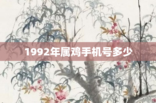 1992年属鸡手机号多少