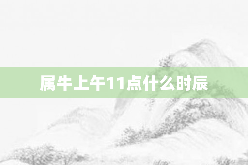 属牛上午11点什么时辰