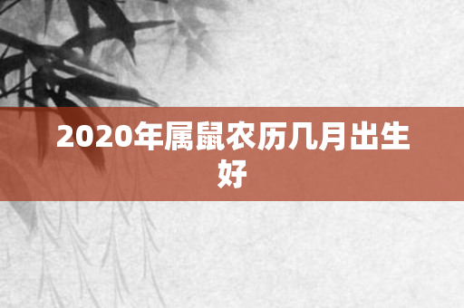 2020年属鼠农历几月出生好