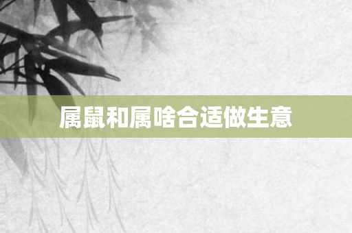 属鼠和属啥合适做生意