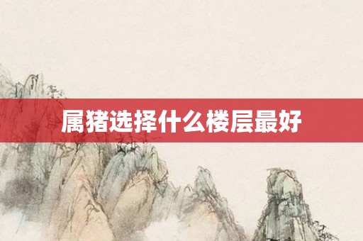 属猪选择什么楼层更好