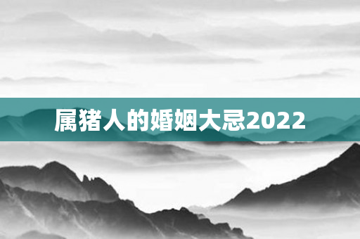 属猪人的婚姻大忌2022