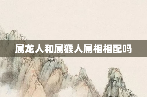 属龙人和属猴人属相相配吗