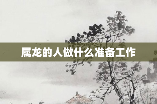 属龙的人做什么准备工作