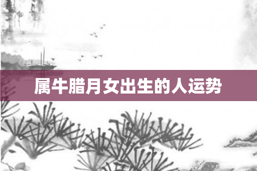 属牛腊月女出生的人运势