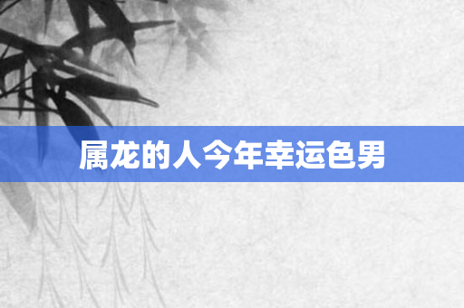属龙的人今年幸运色男
