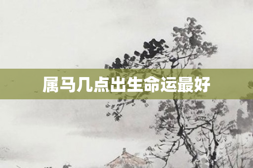 属马几点出生命运更好