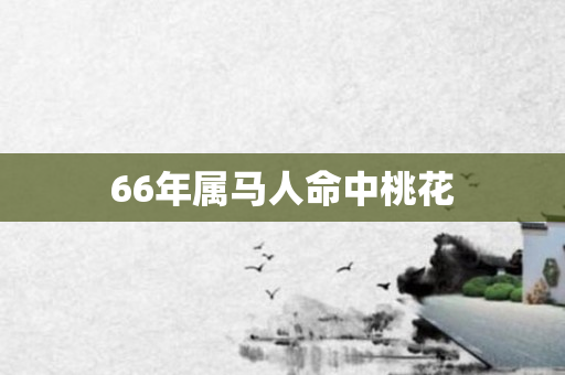 66年属马人命中桃花