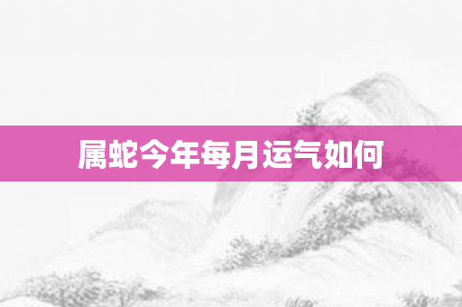 属蛇今年每月运气如何