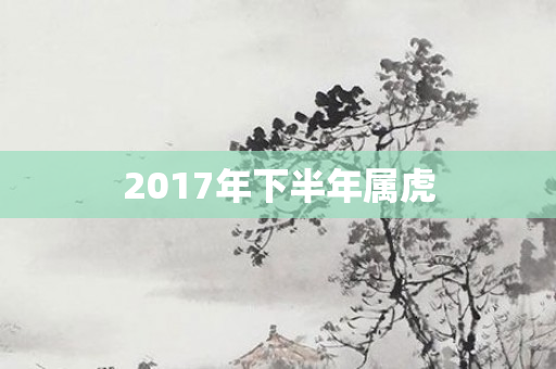 2017年下半年属虎