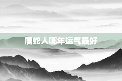 属蛇人哪年运气更好