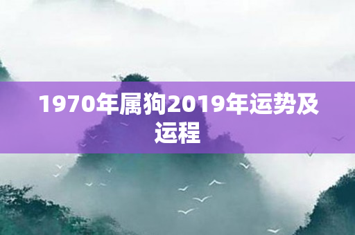 1970年属狗2019年运势及运程