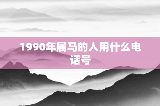 1990年属马的人用什么 *** 号