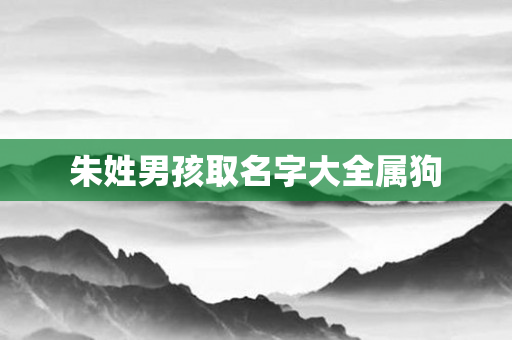 朱姓男孩取名字大全属狗