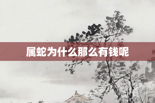属蛇为什么那么有钱呢