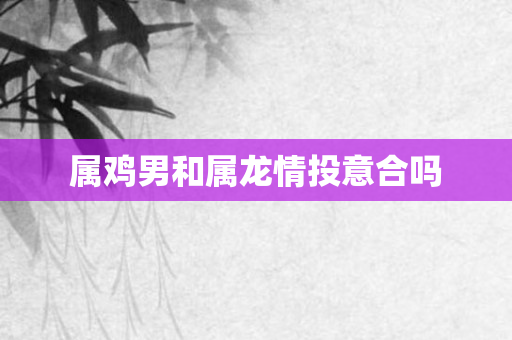 属鸡男和属龙情投意合吗