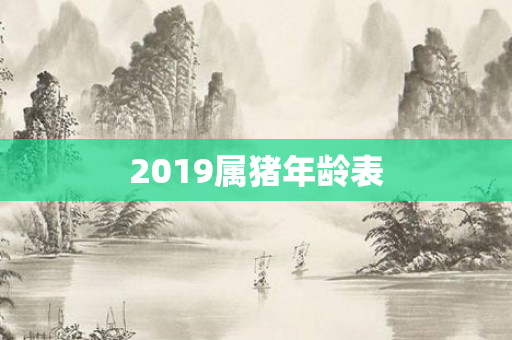 2019属猪年龄表