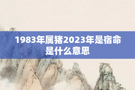 1983年属猪2023年是宿命是什么意思