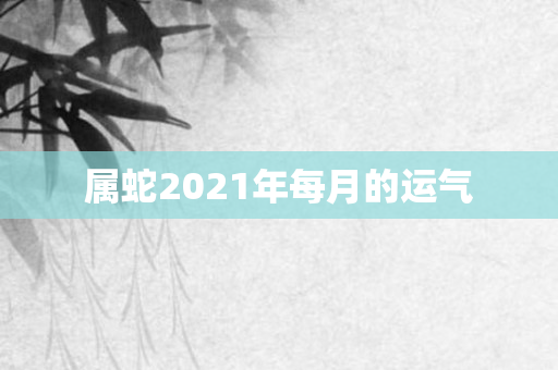 属蛇2021年每月的运气