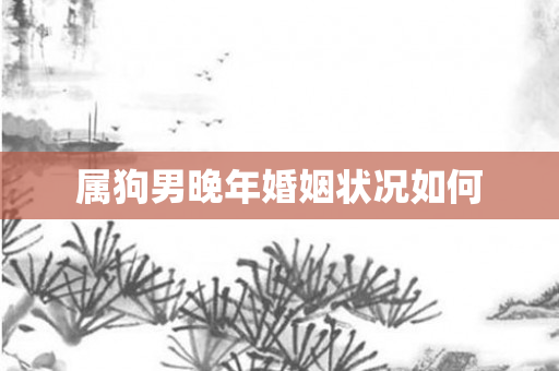 属狗男晚年婚姻状况如何