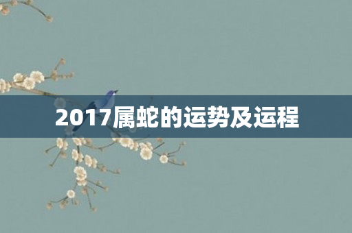 2017属蛇的运势及运程