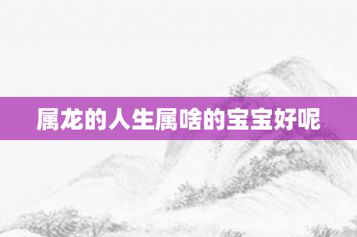 属龙的人生属啥的宝宝好呢