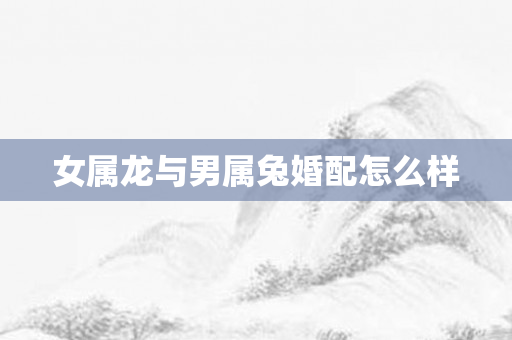 女属龙与男属兔婚配怎么样