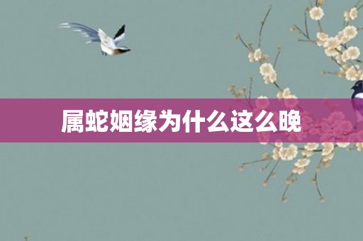 属蛇姻缘为什么这么晚