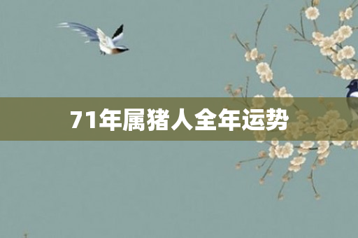 71年属猪人全年运势