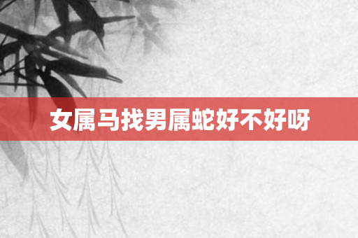 女属马找男属蛇好不好呀