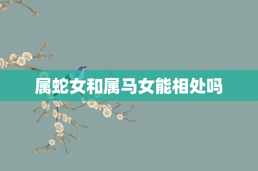 属蛇女和属马女能相处吗