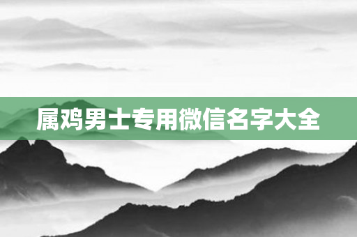 属鸡男士专用微信名字大全