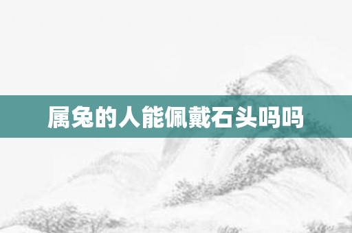 属兔的人能佩戴石头吗吗