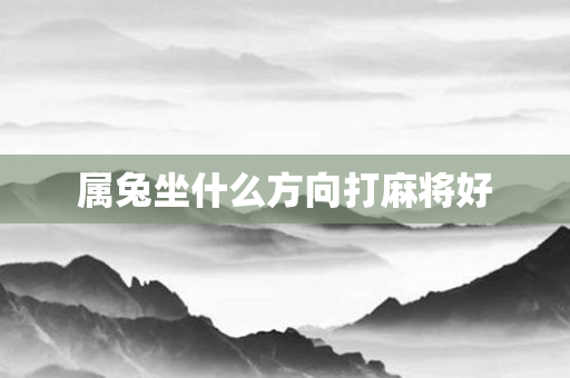 属兔坐什么方向打麻将好