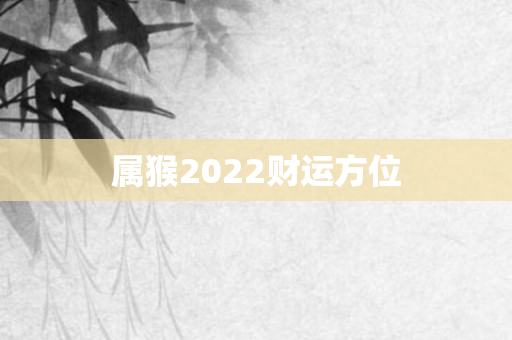 属猴2022财运方位