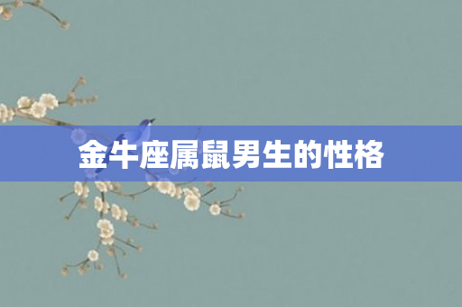 金牛座属鼠男生的性格