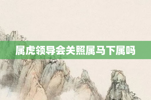属虎领导会关照属马下属吗