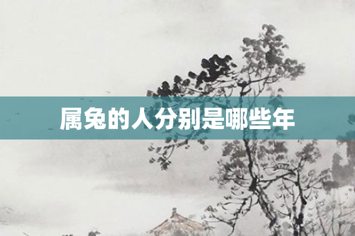 属兔的人分别是哪些年