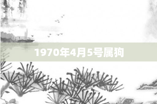 1970年4月5号属狗