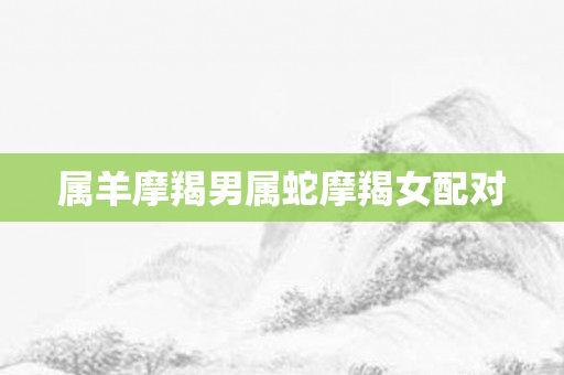 属羊摩羯男属蛇摩羯女配对