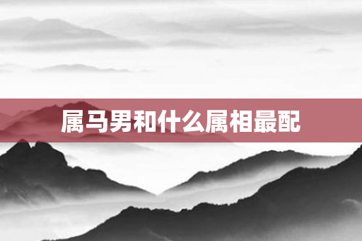 属马男和什么属相最配