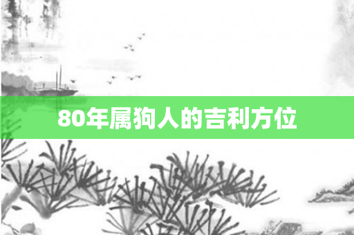 80年属狗人的吉利方位