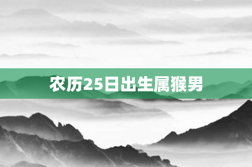 农历25日出生属猴男