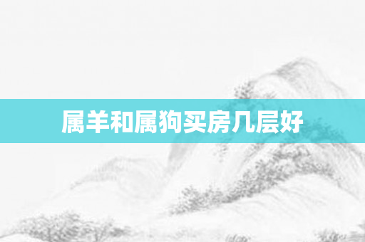 属羊和属狗买房几层好