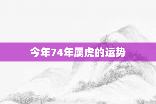 今年74年属虎的运势
